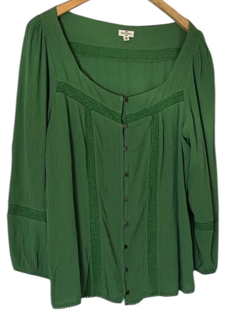 Green Peasant Blouse